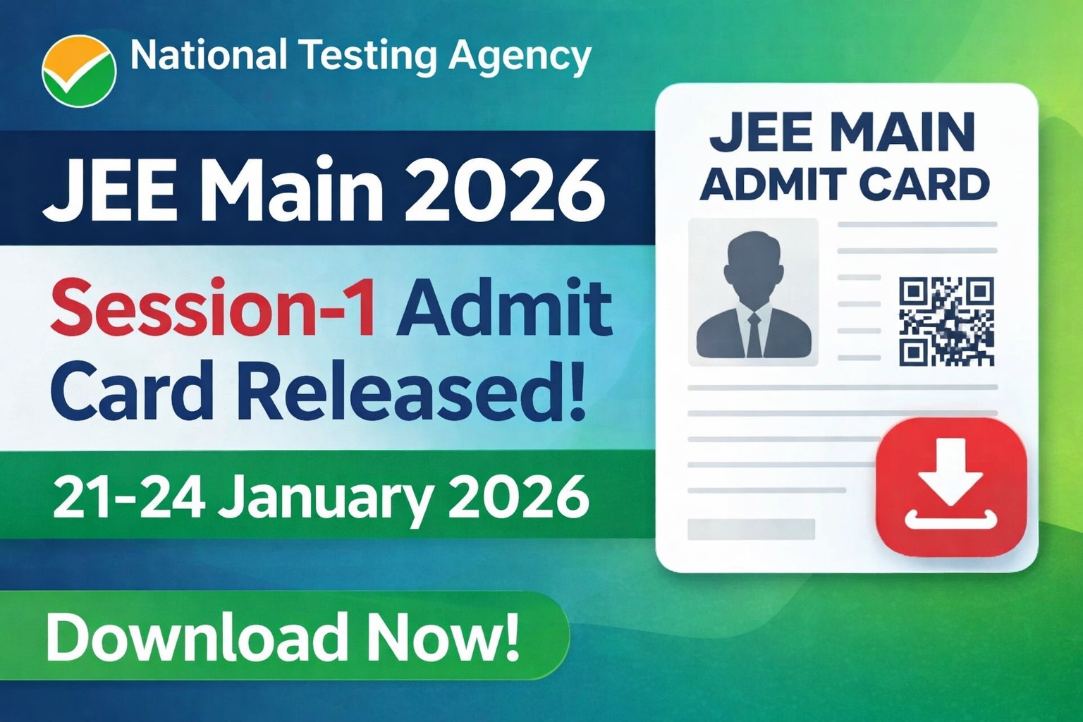 JEE Main 2026 Session-1 Admit Card जारी