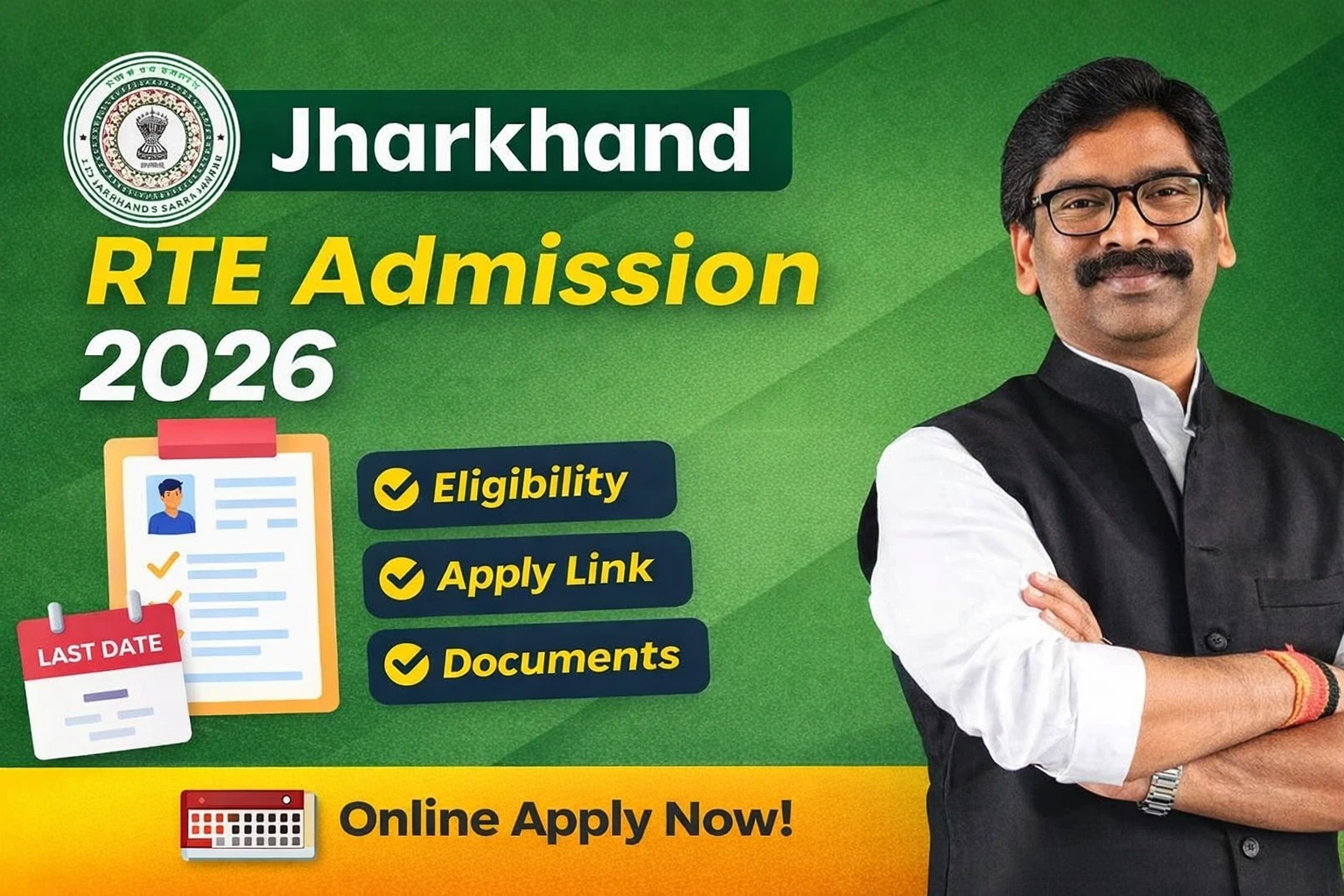 Jharkhand RTE Admission 2026: Online Apply, Last Date, Required Documents, Eligibility, Apply Link