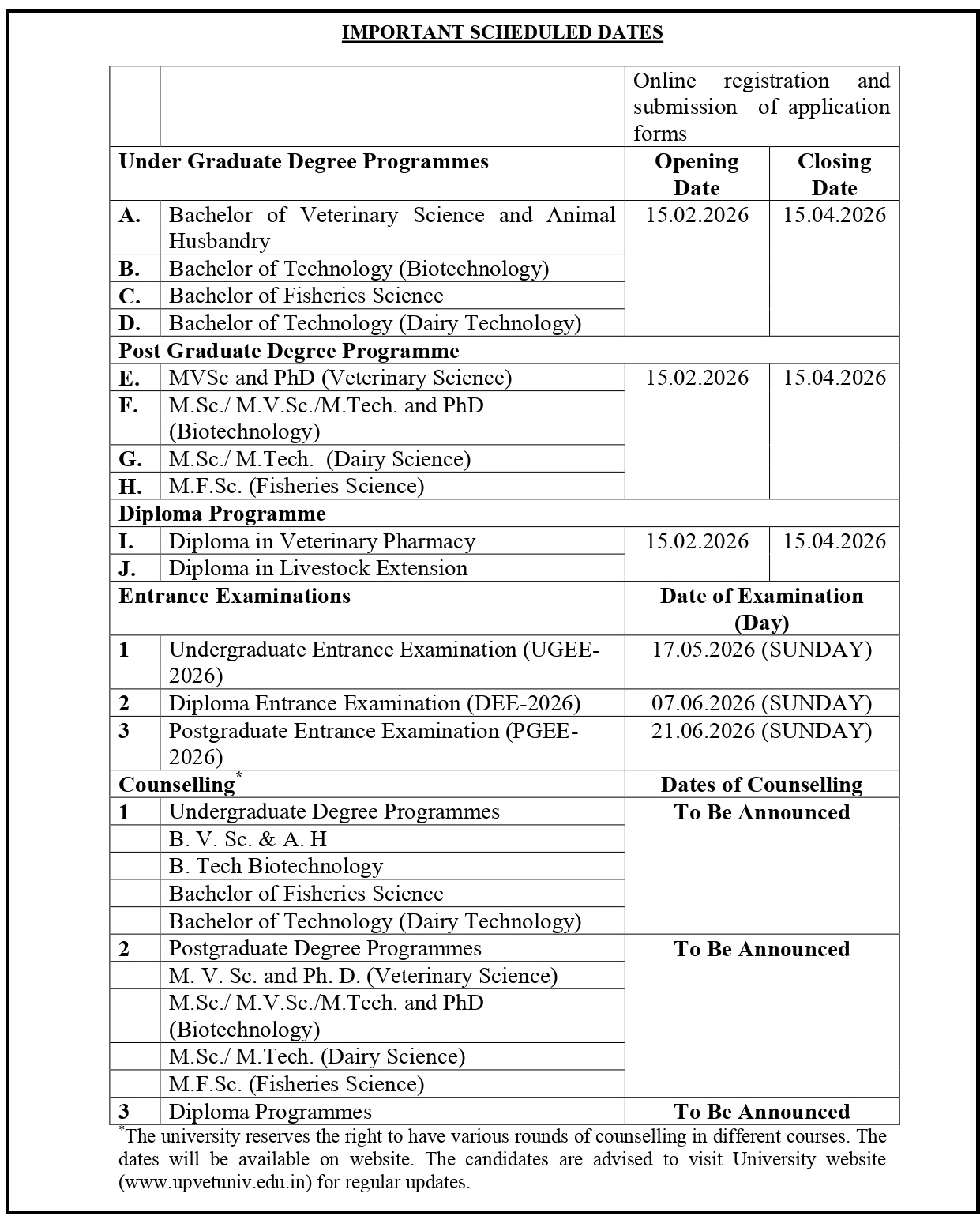 DUVASU Mathura Admission 2026