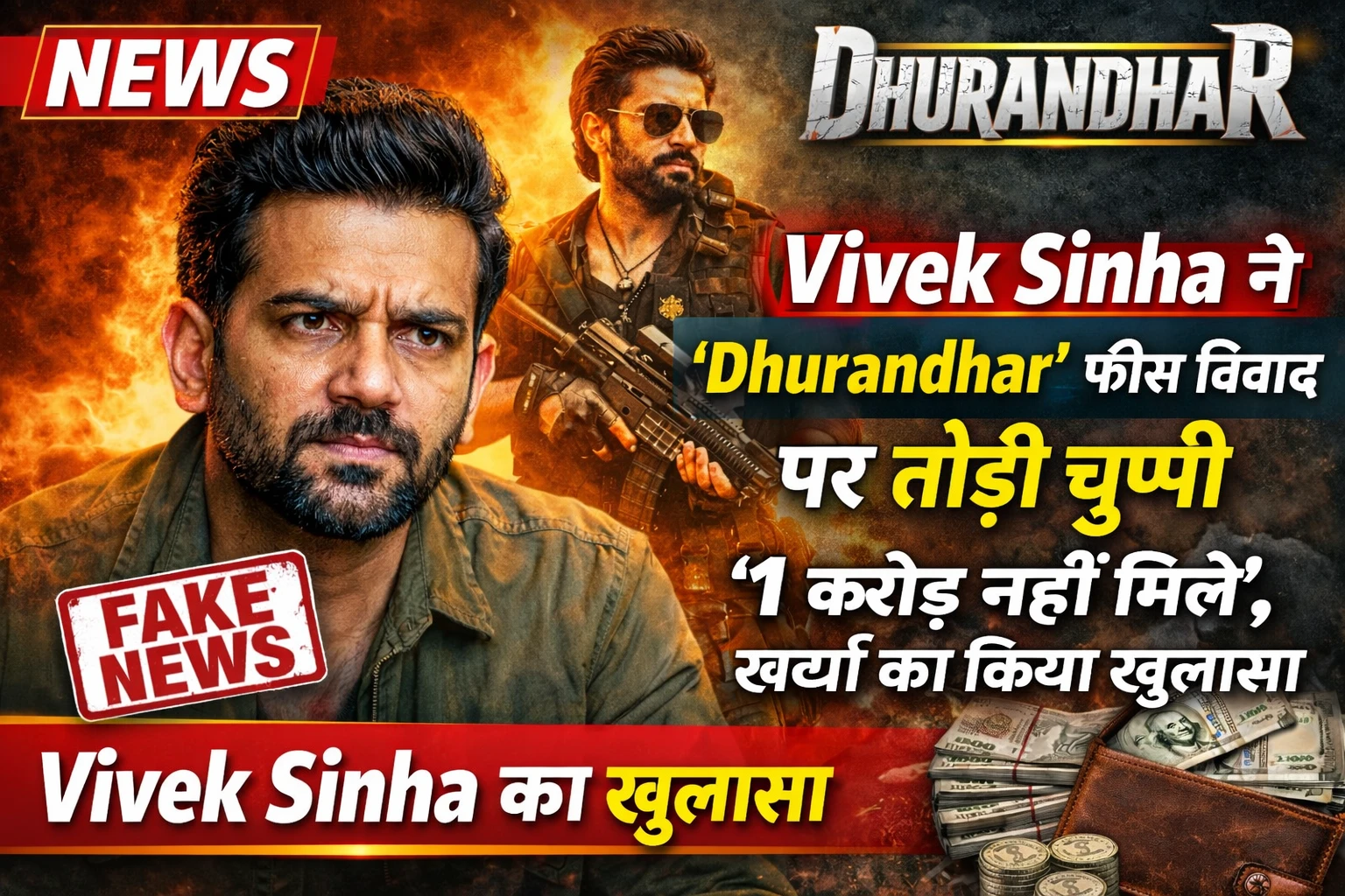 Vivek Sinha ने ‘Dhurandhar’ फीस विवाद पर तोड़ी चुप्पी, बोले – “1 करोड़ नहीं मिले”, खर्चों का किया खुलासा