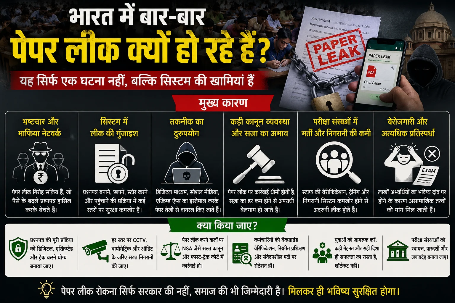     भारत में  आखिर क्यों नहीं रुक रहे पेपर लीक?
