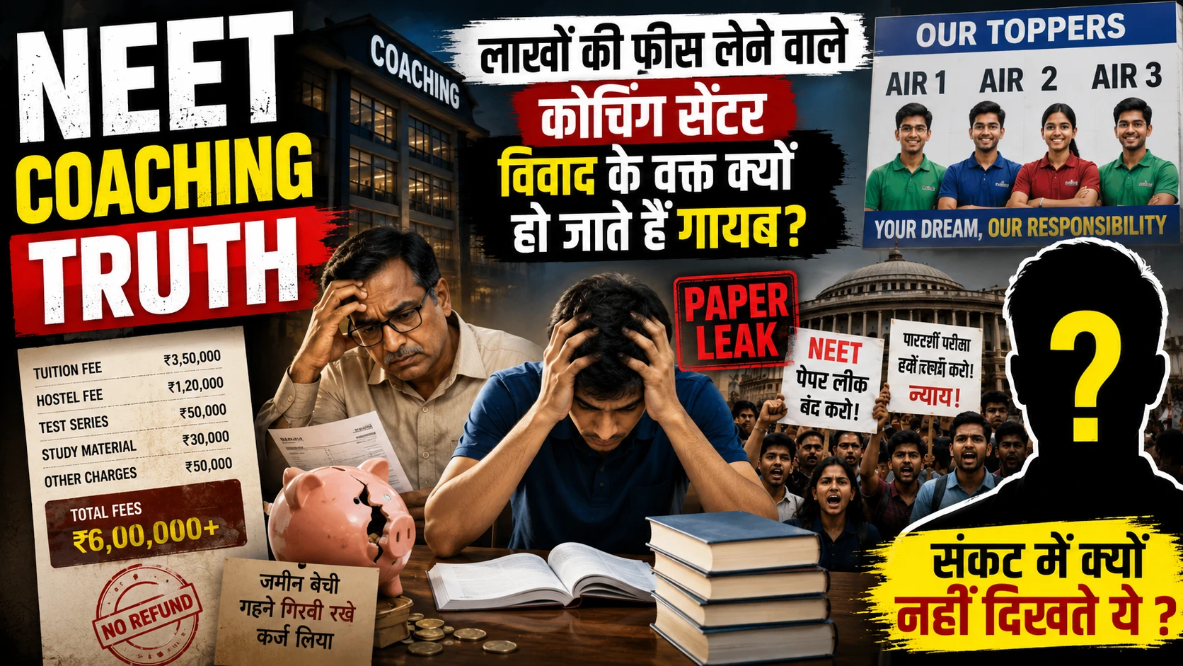 NEET Coaching News: लाखों की फीस लेने वाले कोचिंग सेंटर विवाद के वक्त क्यों हो जाते हैं गायब?
