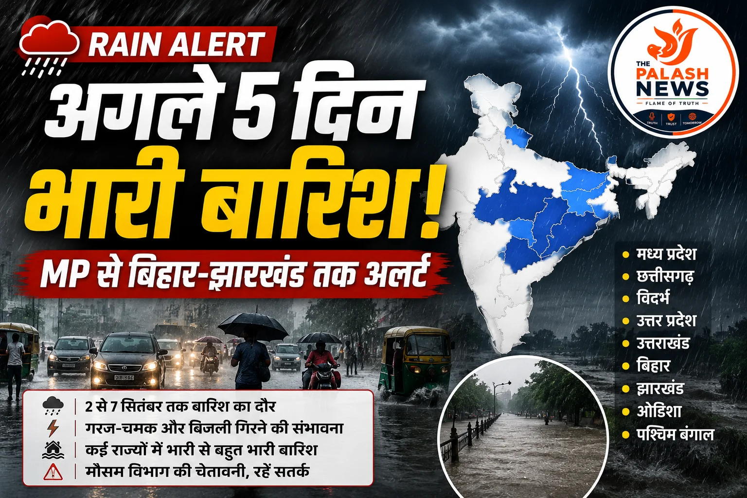 Rain Alert September: सितंबर के पहले हफ्ते में कई राज्यों में भारी बारिश का अलर्ट, MP से बिहार-झारखंड तक बिगड़ेगा मौसम