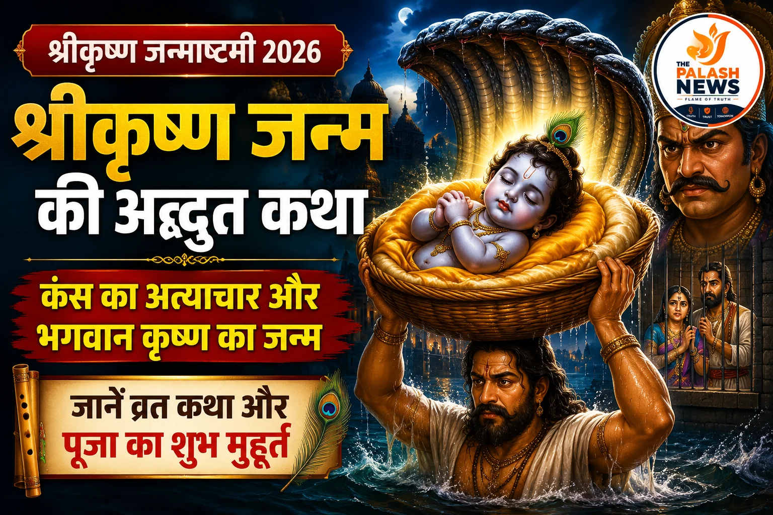 Krishna Janmashtami Vrat Katha: श्रीकृष्ण जन्म की अद्भुत कथा, जानें कंस के अंत से जुड़ी पूरी कहानी और पूजा का शुभ मुहूर्त