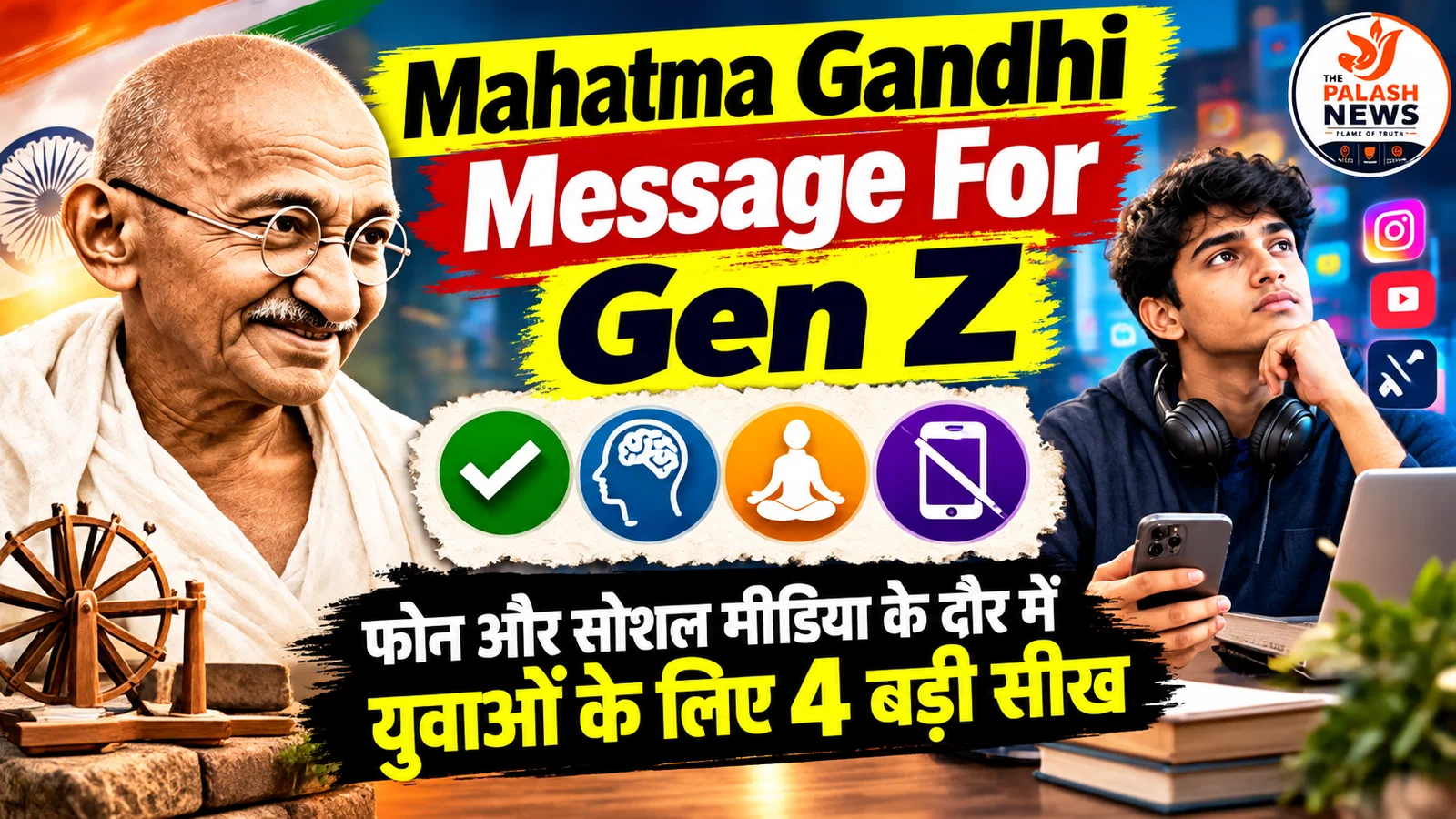 Mahatma Gandhi Message For Gen Z: फोन और सोशल मीडिया के दौर में युवाओं के लिए गांधीजी की 4 बड़ी सीख